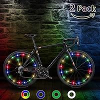 TIPEYE LED Bike Wheel Lights (2 Pack) IP65 Waterproof with Batteries Included Easy to Install Burning Man Bike Spoke Decorations Visible from All Angles for Ultimate Safety and Kids