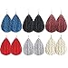 UMTNOR Teardrop Leather Earrings Drop Dangle Earings Lightweight Leather Earring for Women Girls