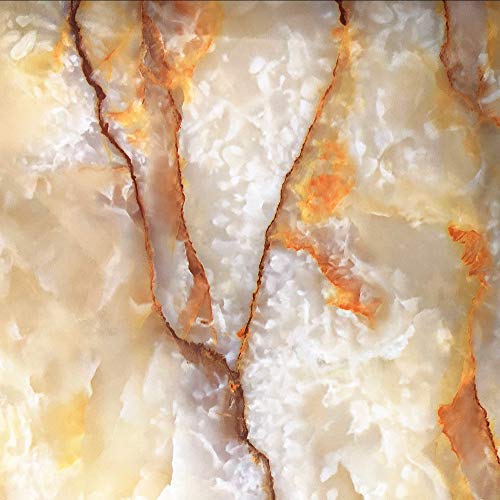 Moyishi Amber Jade Granite Look Marble Gloss Film Vinyl Self Adhesive Counter Top Peel and Stick Wall Decal 24''x79''