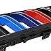 Anzio Front Center Kidney Grille Grill Compatible with E90 E91 LCI 325i 328i 335i 4D 09-11 (Glossy Black + M Color (Double line))