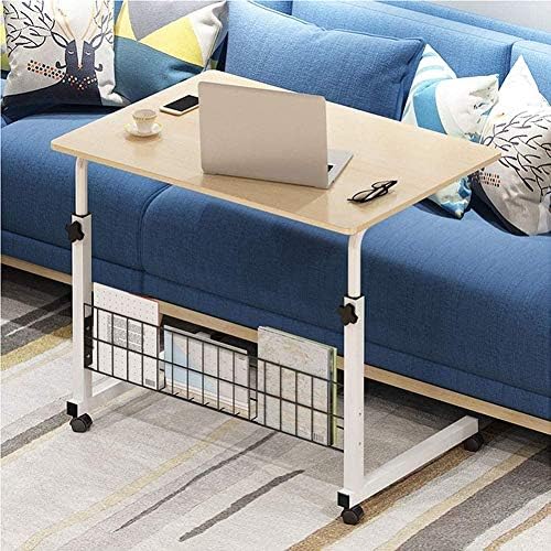 人間工学に基づいたコンピュータデスクの高さはロッキングキャスタで調整可能 医療用ベッドサイド ストレージベッドサイドデスク付き 家庭用 オフィス用 ソファ用 B 80 40cm Fabiodidonato It