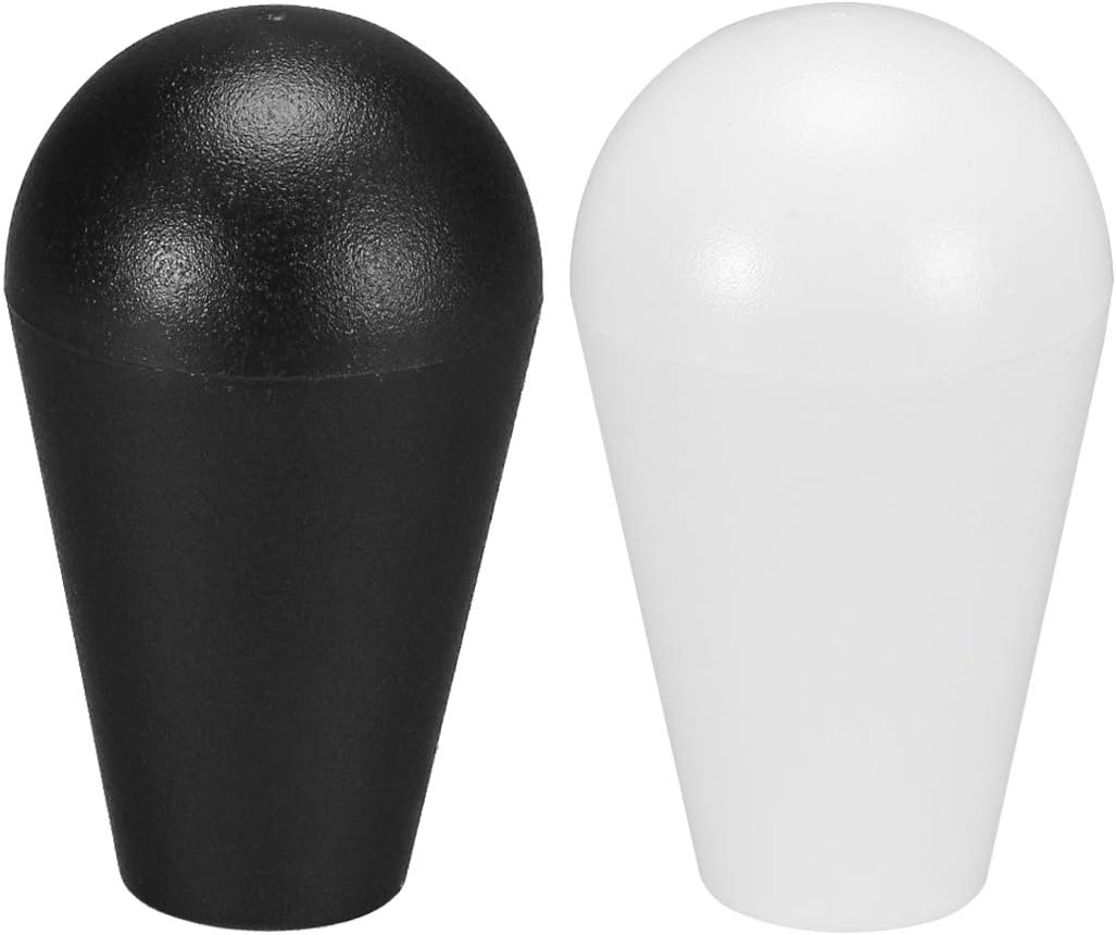 sourcing map Ellipse Oval Joystick Head Rocker Ball Top Handle Arcade Game DIY Parts Replacement White Black 2Pcs