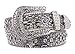 Snap On Western Cowgirl Alligator Rhinestone Fleur De Lis Studded Leather Belt