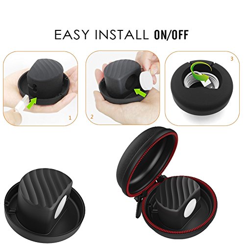 Huishang Apple Watch Charging Dock and Carrying Case, Charging Cable Winder Dock Station Support Holder Accessory for Apple Watch Series 3 / Series 2 / Series 1/ Nike + (Black Holder, Free Size)