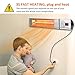 Patio Heater - Outdoor Heater w/3s-Fast Heating & Remote Control, Electric Patio Heater w/24H Timer Auto Shut Off, Super Quiet Wall-Mounted Space Heater for Large Room, Garage, Backyard, Office, 1500W