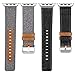 SKYLET Leather Bands Compatible with Apple Watch Band 49mm 45mm 44mm 42mm 41mm 38mm 40mm Men for iWatch Ultra SE Series 8 7 6 5 4 3 2 1, Classic Canvas Fabric Leather Straps for Women with Metal Clasp
