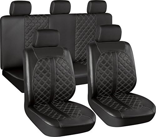 AutoJoy Premium PU Leather Car Sat Covers-Air Bag Compatible Anti-Wrinkle-Easy To Clean Car Seat Covers