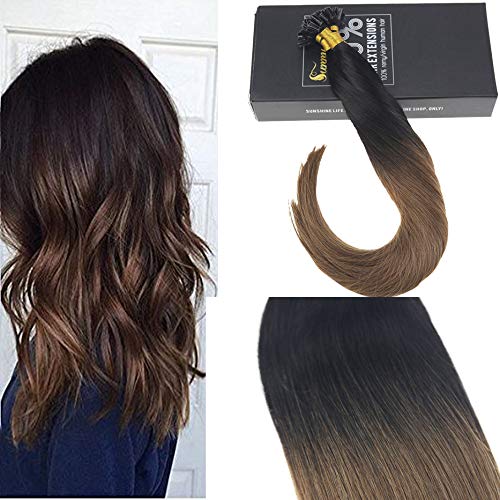 22 T1b 6 Sunny Ombre Pre Bonded U Tip Human Hair Extensins 1b