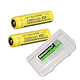 2 Pack NITECORE NL189 3400mAh Protected 18650 Rechargeable Li-ion Batteries with EdisonBright battery carry box- Designed for TM26 TM16 TM06 SRT7 SRT6 P25 EC25 TK75 PD35 PD32 TK22 M21X BT20 MH20 i4 and other High Drain Devices