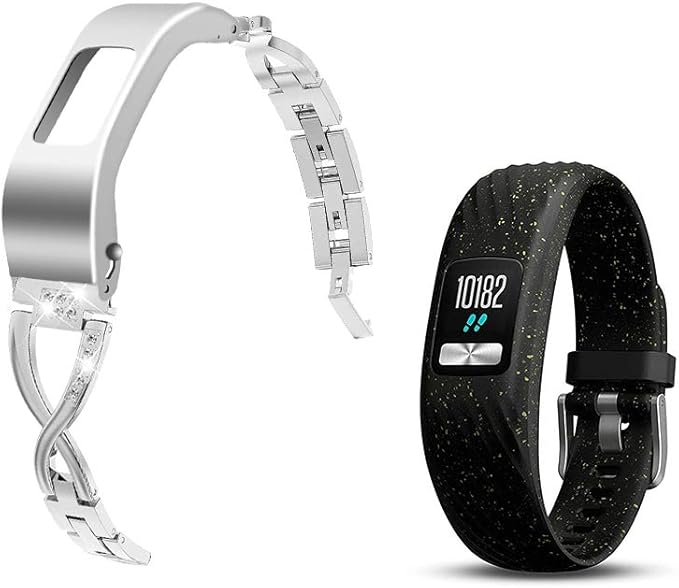 Compatible with Garmin vivofit 4 Bands Women Dressy Jewelry Stainless