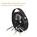 USB Desk Fan, EasyAcc 4 Inch USB Mini Table Fan Easy Cleaning Electric Portable Fan 3 Blades With Leather Handle Personal Fan ON/OFF Adjustable fit all USB Device For Office Home Desktop Table - Black