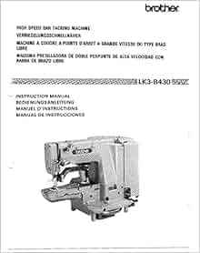 Brother LK3-B430 Sewing Machine Owners Instruction Manual