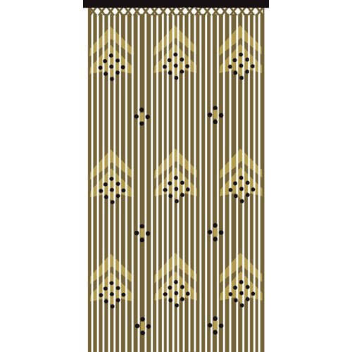 [- JVL Provence Hanging Wooden Beaded Door Arrows Curtain Screen, Multi-Colour, 90 x 180 cm  -]