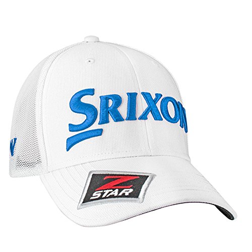 SRIXON Golf Men's Tour Trucker Hat, White/White/Blue, One Size Fits All