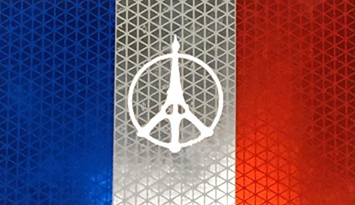 customTAYLOR33Reflective Paris Eiffel Tower France French Flag Decal (3.5 Inches X 6 Inches)