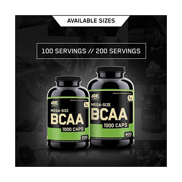 Optimum-Nutrition-BCAA-1000-Powder-Branched-Chain-Amino-Acids-with-L-Leucine-L-Isoleucine-and-L-Valine-Unflavoured-BCAA-Supplements-200-Servings-400-Capsules Optimum Nutrition BCAA 1000 Branch Chain Amino Acids with L-Leucine, L-Isoleucine and L-Valine. BCAA supplement by ON…