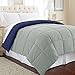 Modern Threads Down Alternative Microfiber Quilted Reversible Comforter & Duvet Insert - Soft, Comfortable Alternative to Goose Down - Bedding for All Seasons Eclipse/Silver Full/Queen