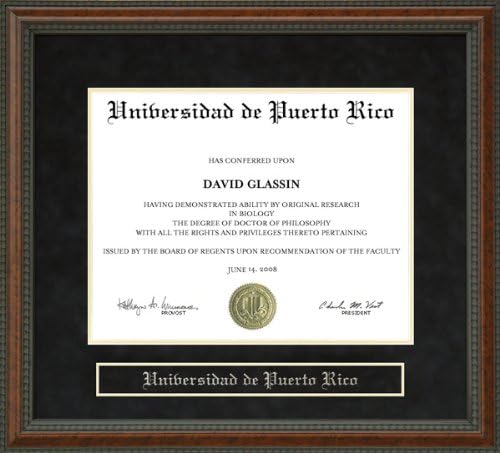 Universidad de Puerto Rico Diploma Frame - Burl