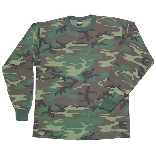 Fox Outdoor Products Long Sleeve T-Shirt, Woodland Camo, XX-Large