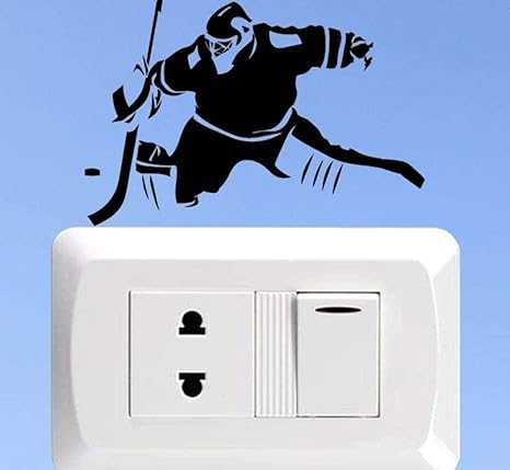 Amazon Bosakp アイスホッケーウィンタースポーツホッケーゴールキーパー寝室ウォールステッカースイッチデカールビニール ウォールステッカー オンライン通販
