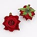 Artificial Flower 6cm Silk Blooming Rose Heads for Wedding Decoration DIY Wreath Scrapbooking Corsage Flowers 7pcs (Burgundy)