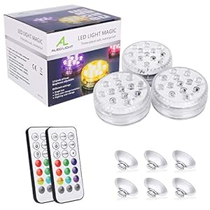 Bad Hot Tub Verlichting, ALED LIGHT 13 LED’s RGB Onderdompelbare Zwembadverlichting met zuignappen/afstandsbediening Bad…