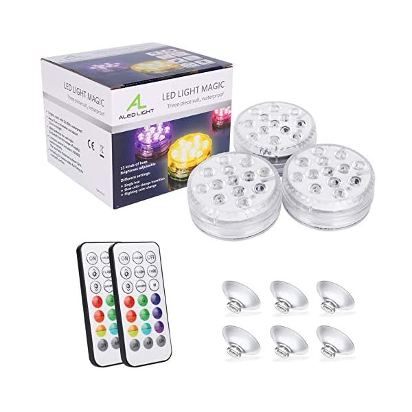 Waterproof-Underwater-Light-ALED-LIGHT-Hot-Tub-Lights-3-Pack-13-LEDs-RGB-Submersible-Pool-Lights-with-SuckersRemote-Control-Bath-Spa-Lights-for-Swimming-Pool-Fish-Tank-Tub-Decoration ALED LIGHT Bath Hot Tub Lights, 13 LEDs RGB Submersible Pool Lights with Suckers/Remote Control Bath Spa Pond Lights for…