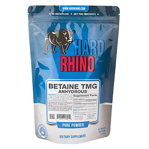 Hard Rhino Betaine Trimethylglycine (TMG) Powder, 500 Grams (1.1 Lbs), Unflavored, Lab-Tested, Scoop Included Hard Rhino Betaine Trimethylglycine (TMG) Powder, 500 Grams (1.1 Lbs), Unflavored, Lab-Tested, Scoop Included