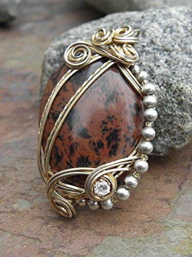 Ready to Ship, Golden Spots, pendant, Spotted Jasper, 14K Gold Filled, Seed beads, CZ, and Sterling Silver, PurpleLilyDesigns