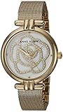Anne Klein Women's AK/3102MPGB Swarovski Crystal Accented Gold-Tone Mesh Bracelet Watch