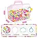 Pop Beads - 600+Pcs Arts and Crafts Girls Toys for Kids Age 3 4 5 6 7 8 9, DIY Jewelry Making Snap Beads Kit for Toddlers Creativity Christmas Birthday Gifts Including Hairband Necklace Bracelet Ring