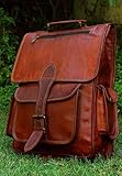The Leather Bags Vintage Bag Leather Handmade Vintage Style Backpack/College Bag