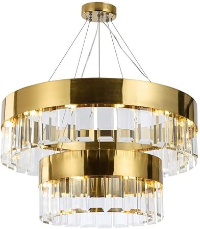 Chandeliers Ceiling Lights Modern Crystal Chandelier Lighting Led Pendant Lights Fixture With Stainless Steel Shade Island Chandeliers Ceiling Dining Room Living Room Contemporary Kitchen Cord Pendant Amazon Co Uk Kitchen Home