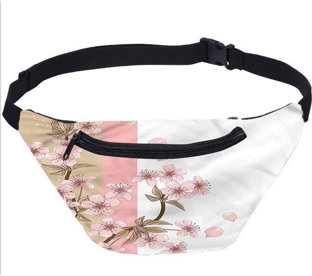 Japanese Fanny Pack,Romantic Sakura Blooms Waist Bag for Women Men Kids Amazon.co.uk Luggage
