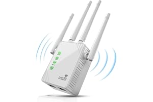 BEBSR 2024 Enhanced WiFi Extender | 4X Faster, Dual Band 5GHz/2.4GHz Longest Range Up to 9,800 sq.ft| Supports 40+ Device | Internet Repeater with 2 Ethernet Port| Seamless Setup | for Multiple Device Users