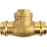 LF Brass Swing Check Valve, Brass Construction, Press Connect, Plumbing Control (1-Inch)