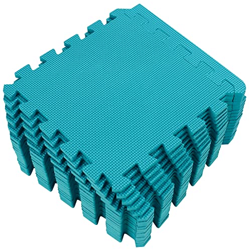 Yostrong® 18 Tiles Interlocking Puzzle Foam Baby Play Mat with Straight Edges for Playing - EVA Babies Crawling Mat | Rubber Floor Work Out Mats for Home Gym. Dark Green. YOC-Pb18S18