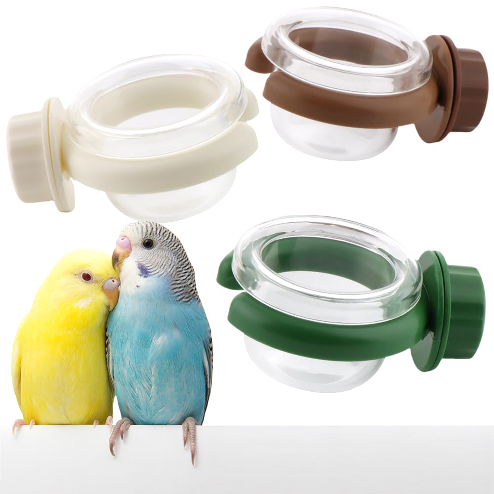 Photo 1 of  Bird Cage Feeder Portable Bird Plastic Feeding Dish Cup with Clamp for Parakeet Budgies Cockatiel Lovebird Small Birds (Circular Cup)