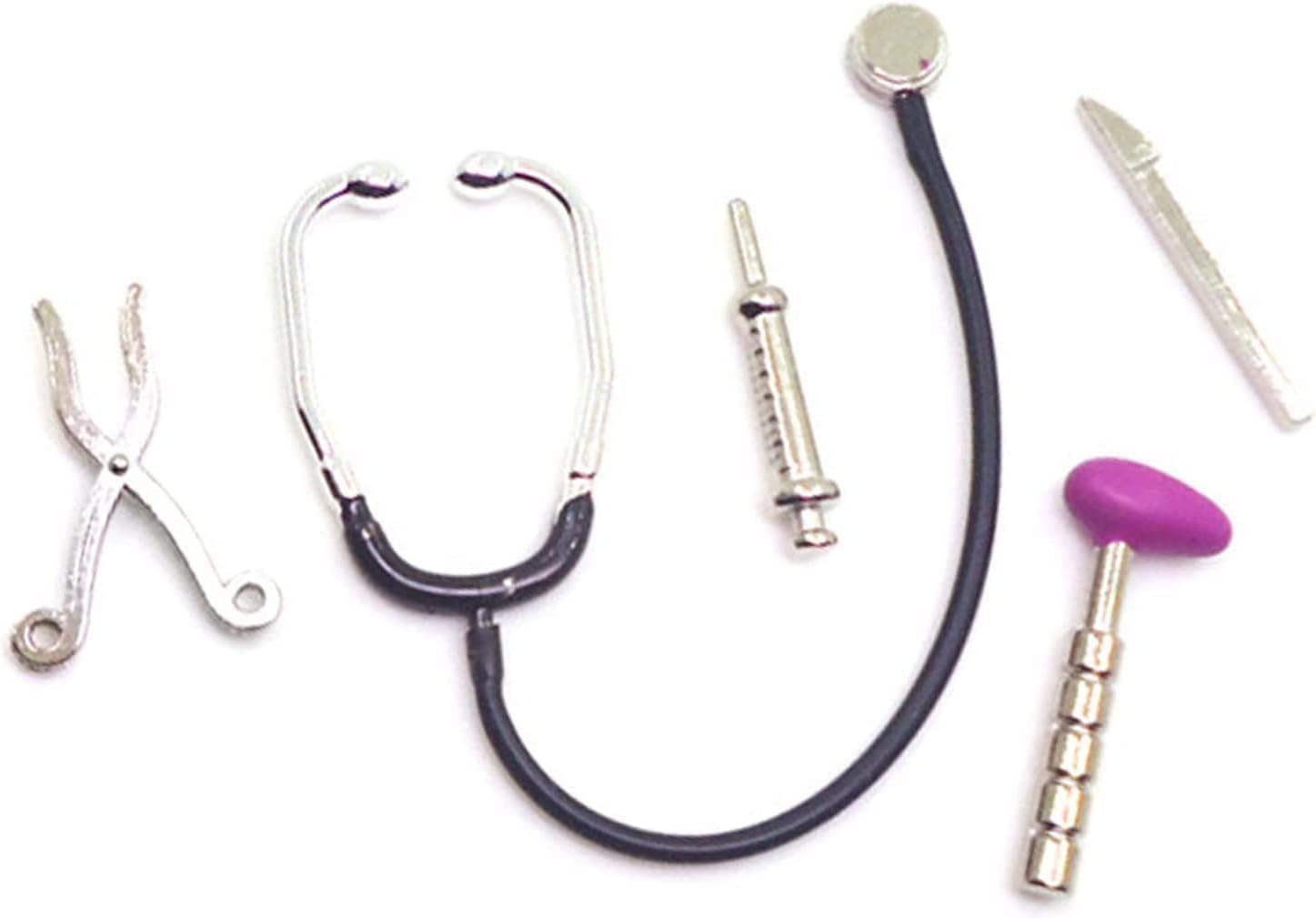5Pcs/Set Dollhouse Mini Stethoscope Care Tools Dollhouse Dolls Miniature Garden Kit, Hospital Accessories Toys Set for House Decoration Doll Miniature Dollhouse Accessories, Decorations