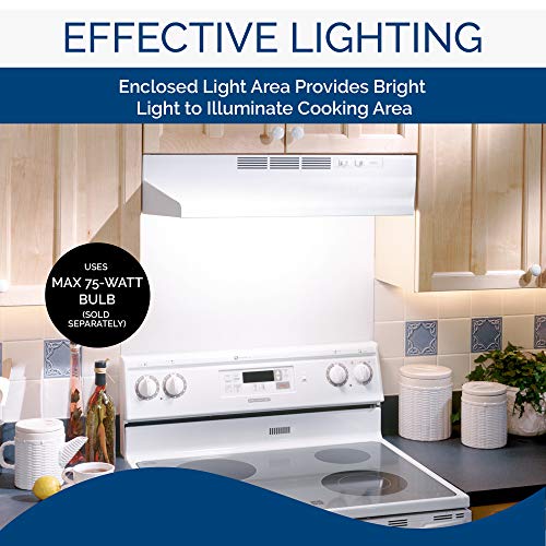 BroanNuTone BUEZ130WW NonDucted Ductless Range Hood with Lights