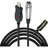 USB Microphone Cable, NewBEP 3 Pin USB Male to XLR Female Mic Link Converter Cable Studio Audio Cable Connector Cords Adapter for Microphones or Recording Karaoke Sing,3M(USB Microphone Cable)