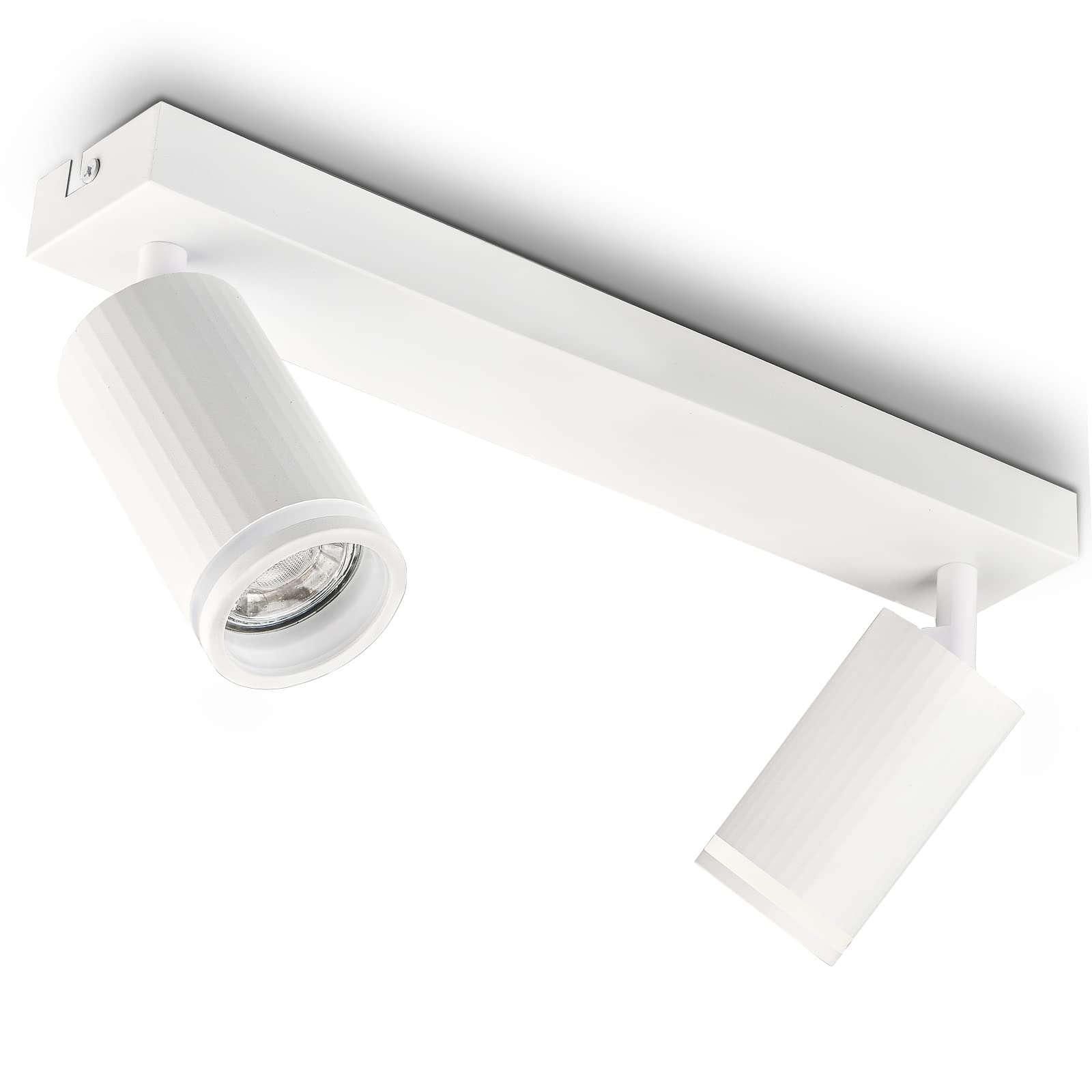 BOYIR LED Ceiling Light White 2 Way Spot Lights Rotatable GU10 Spot Lights Ceiling with Detachable Front Ring Ceiling Lights for Living Room, Bedroom, Hallway, Dining Room, Bulb Not Included