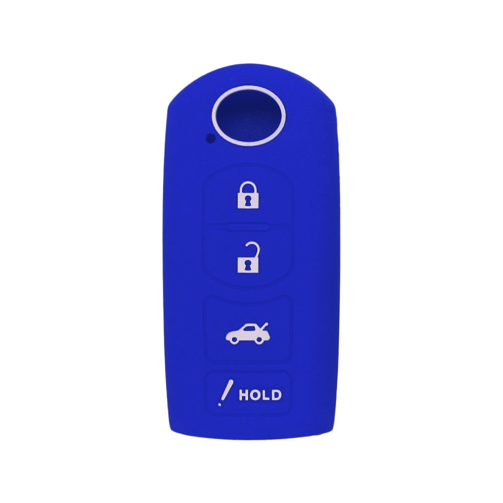BROVACS Silicone Cover Protector Case Holder Skin Jacket Compatible with MAZDA 4 Button Smart Remote Key Fob CV2535 Deep Blue