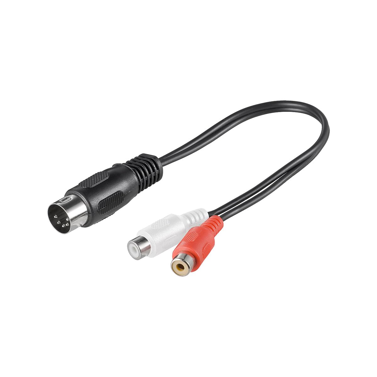 Goobay 50002 Audio Cable Adapter, DIN Male to Stereo RCA Female, 0.2 m Cable Length, Black
