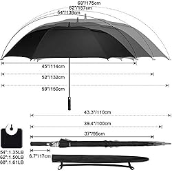 G4Free 54 inch Windproof Golf Umbrella UV