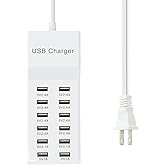100W USB Charger Station Block Multiport Charger Hub with Fast Charging Wall Charger for Multiple Devices USB Charging Port Compatible with Cell iPhone Android Smartphone Smart Watch