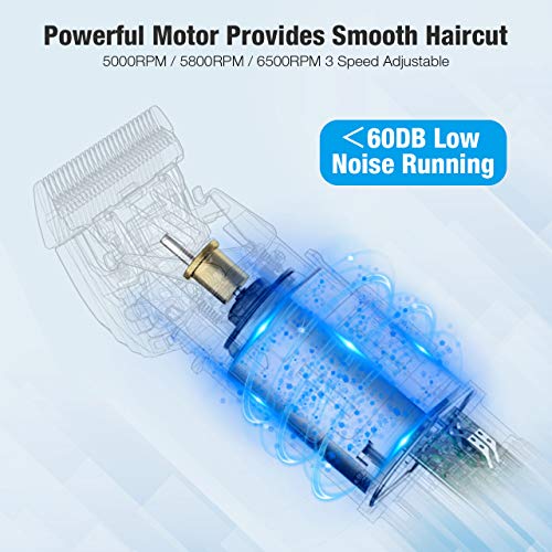 Powerextra Hair Clipper & Cordless Beard Trimmer for Men with 7 Combs Brush and Thinner Included, USB Rechargeable with LED Display