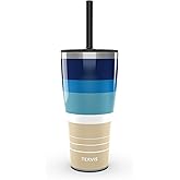 Tervis Traveler Beachscape Triple Walled Insulated Tumbler Travel Cup Keeps Drinks Cold & Hot, 30oz with Straw Lid, Stainless Steel