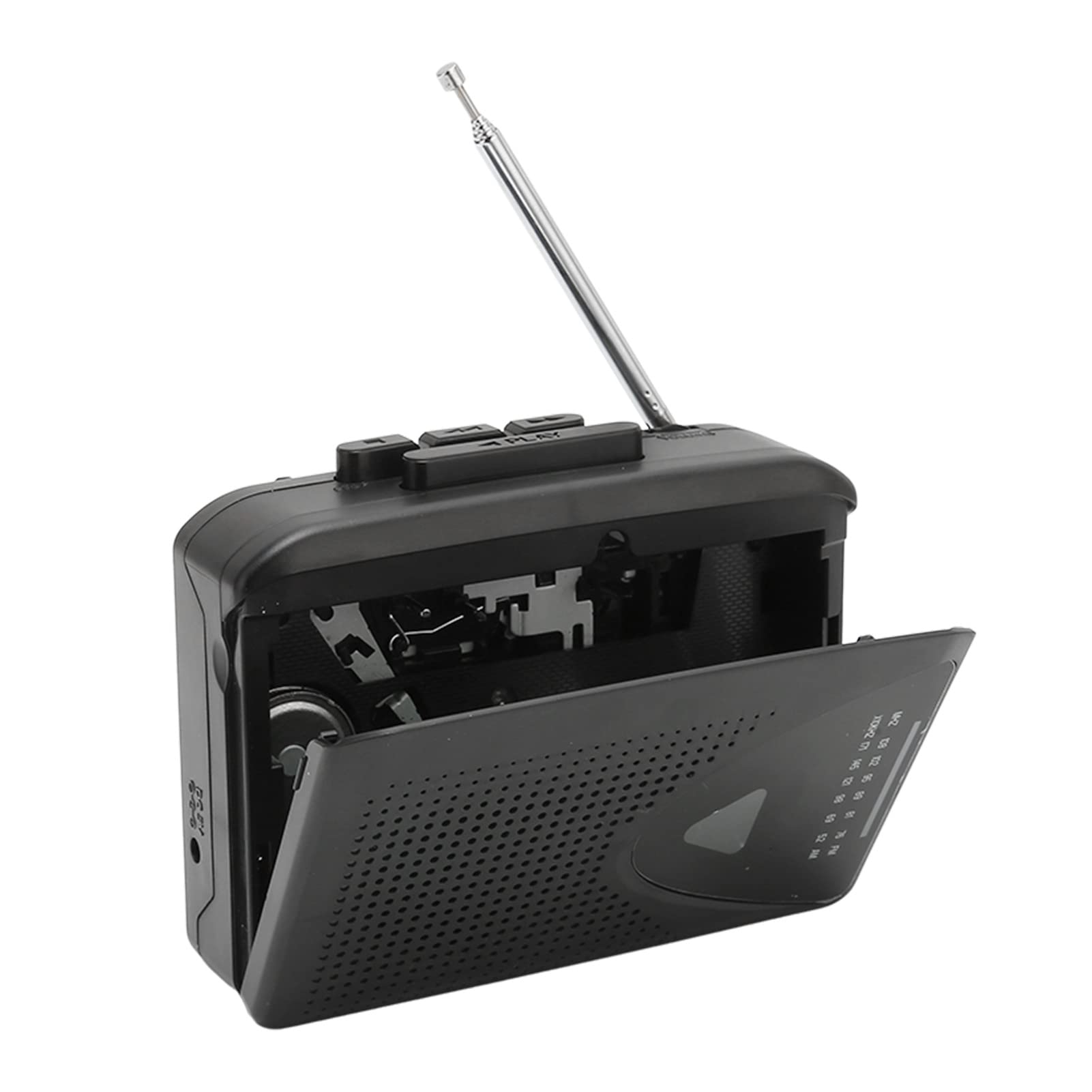 Portable Cassette Player Tape Recorder, Cassette Player Retro Stereo Cassette Tape Player AM/FM Radio Auto Reverse Stop Pocket Audio Music Cassette Tape to Digital Converter Black