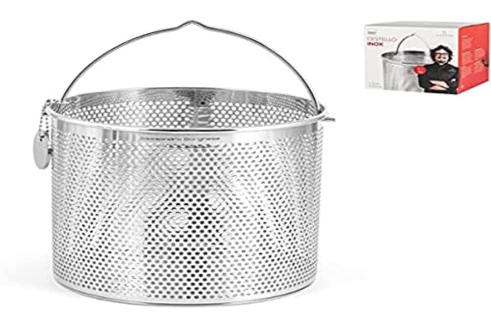 H+H Alessandro Borghese Luxury The Simplicity Stainless Steel Round Basket, 16.5 x 16.5 x 16 cm